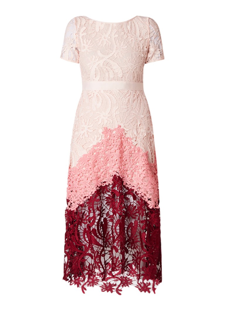 Maje Romarin A-lijn jurk van guipure kant roze