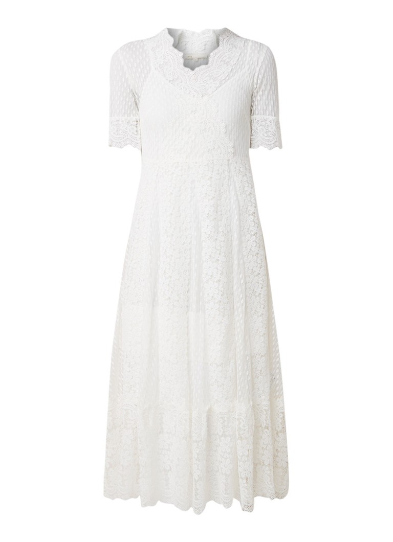 Maje Revanti maxi-jurk van kant wit