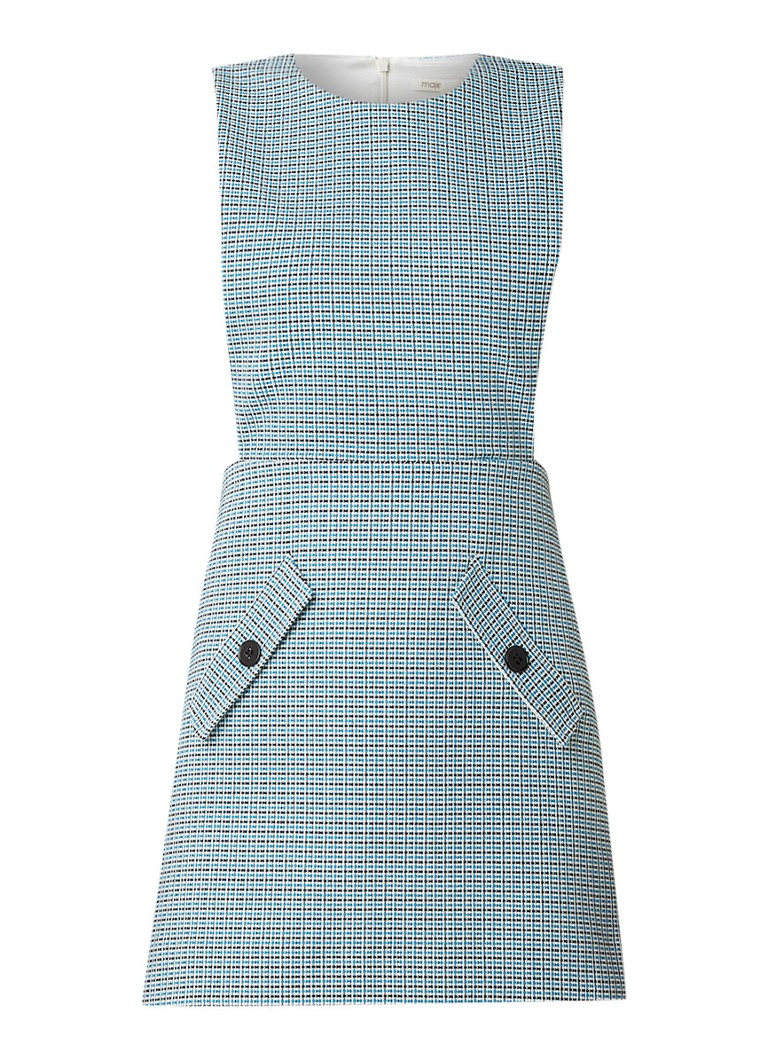 Maje Riopa mouwloze mini-jurk van tweed lichtblauw