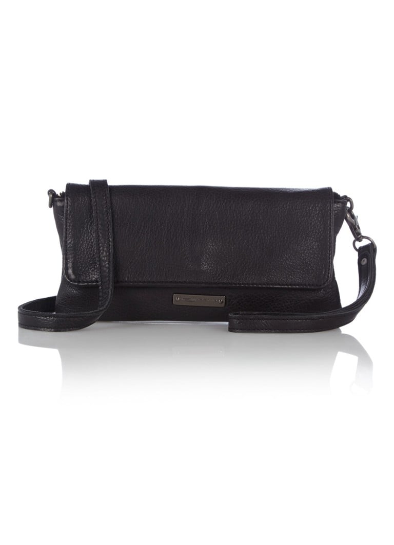 Expresso Mjools crossbodytas van leer zwart