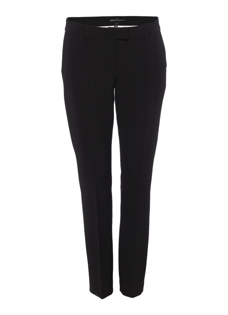 Expresso Xaan 7/8 pantalon met deelnaden in zwart zwart