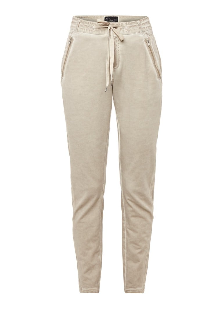 Expresso Brandi casual jogger met garment dye zwart