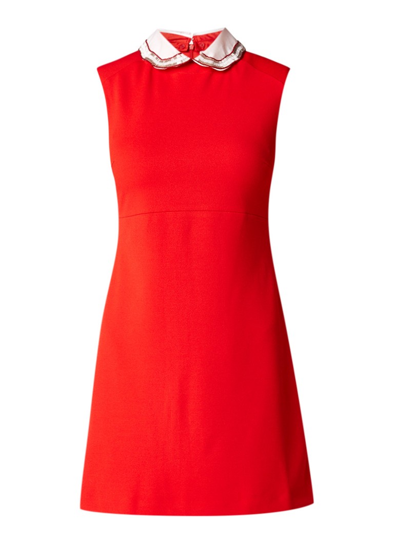 Maje Rangat mini-jurk met afneembare kraag rood