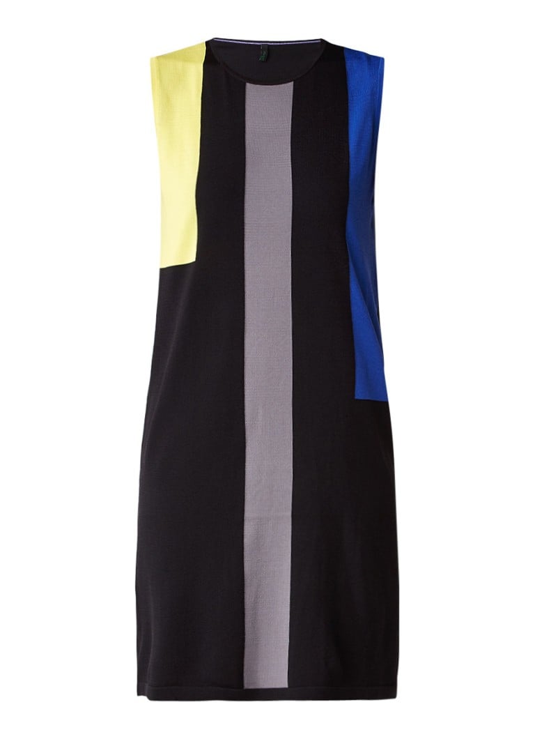 Benetton Tuniekjurk met colour block zwart