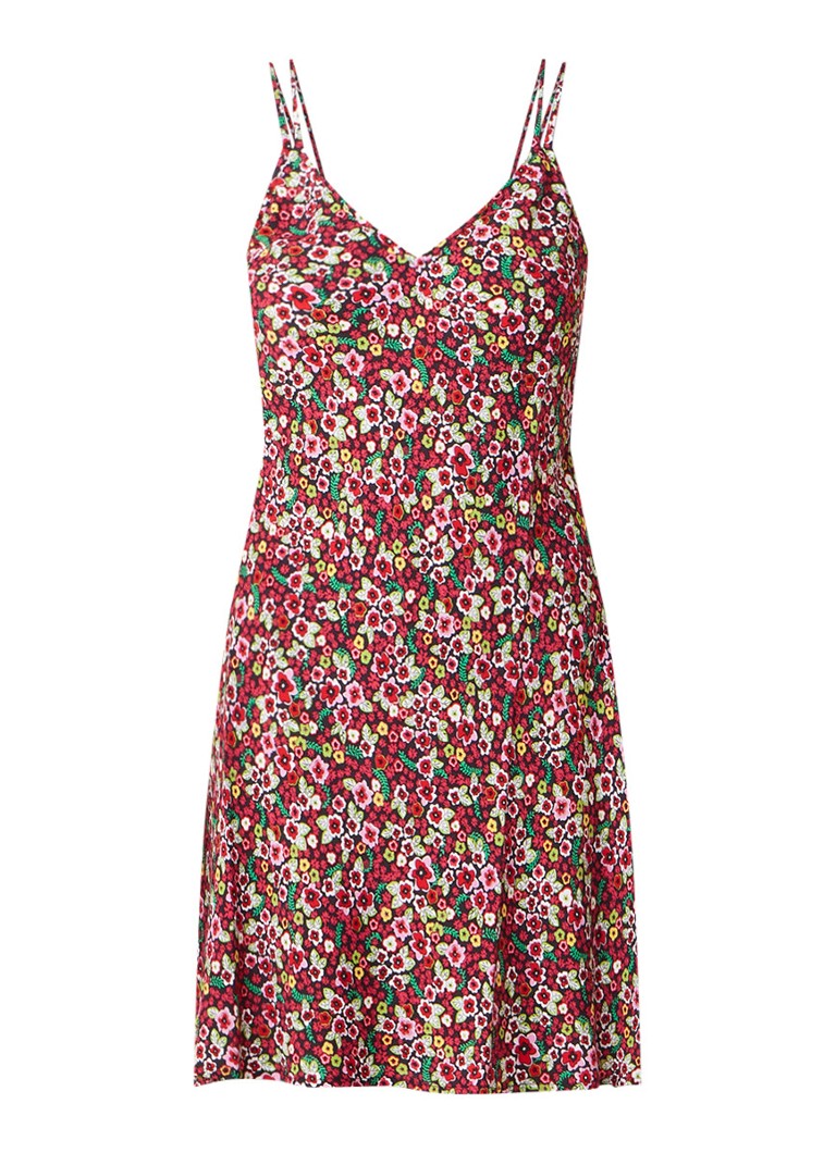 Benetton Mini-jurk met bloemendessin donkerroze