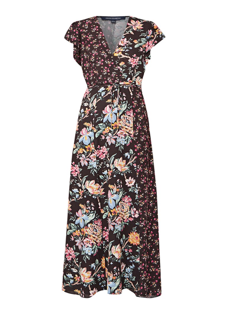 French Connection Bridget maxi-jurk met overslag en bloemendessin multicolor