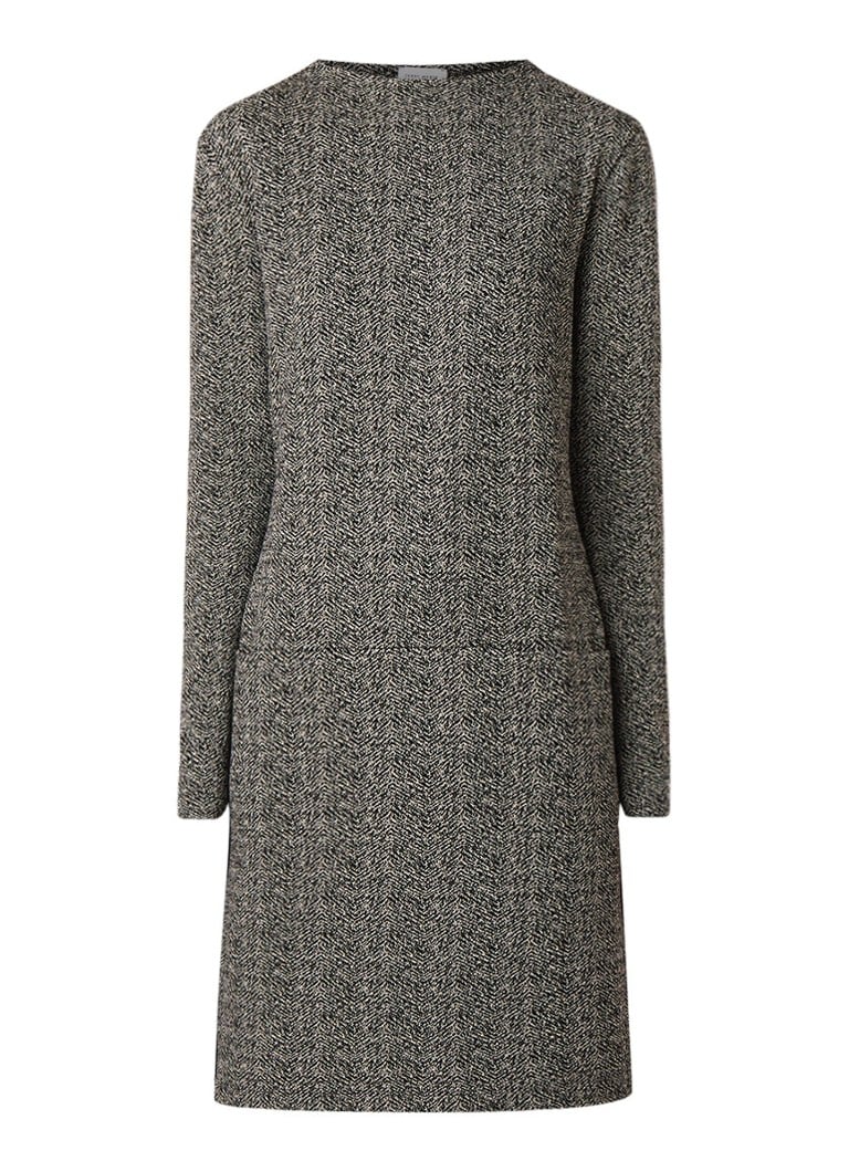 Gerry Weber Jersey jurk met gemÃªleerd visgraatdessin zwart