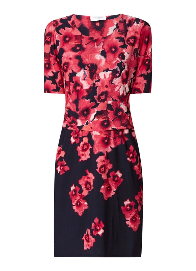 Gerry Weber Kokerjurk met bloemendessin roze