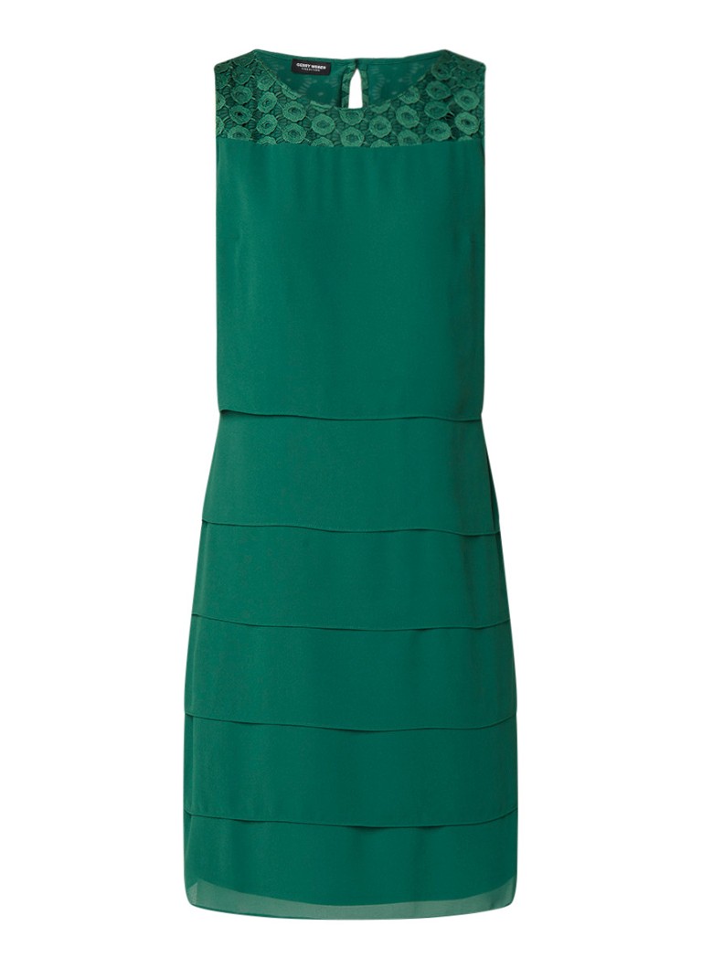Gerry Weber Mouwloze jurk met details van kant groen