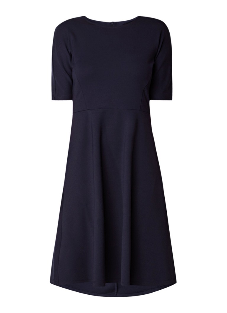 Opus Winosa A-lijn jurk van jersey met deelnaden donkerblauw
