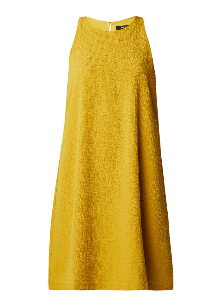 Opus Weria A-lijn jurk met structuur okergeel