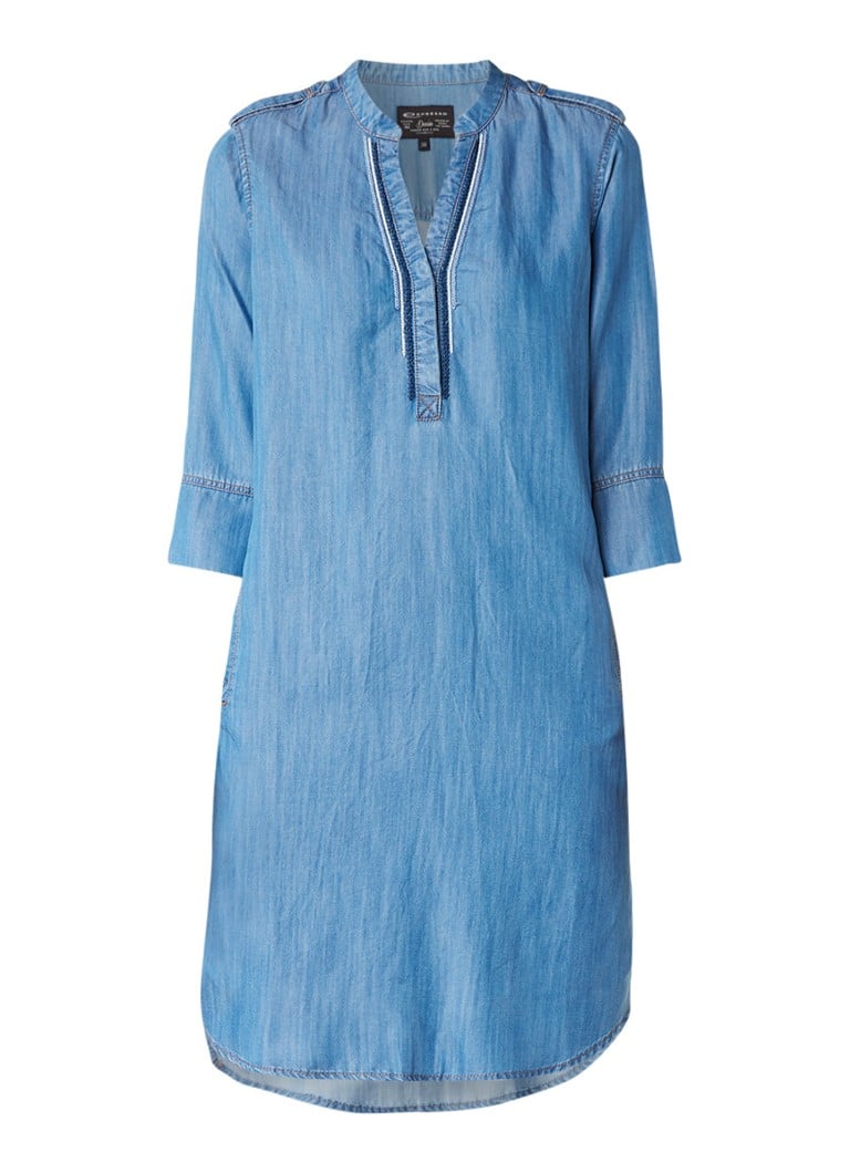 Expresso Freesia tuniekjurk met denim look indigo