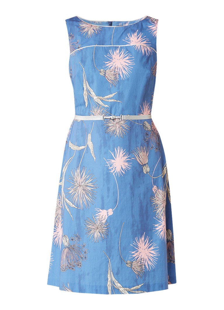 Expresso Froukje A-lijn jurk met print blauw