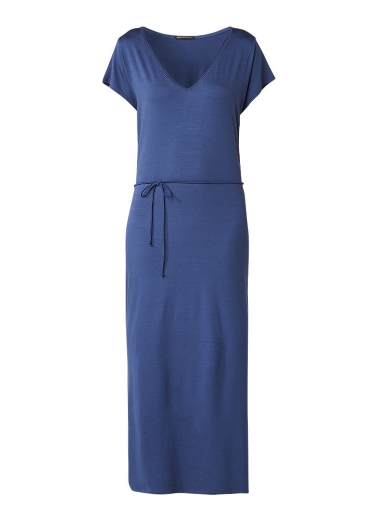 Expresso Fginette maxi-jurk van jersey met ceintuur blauw