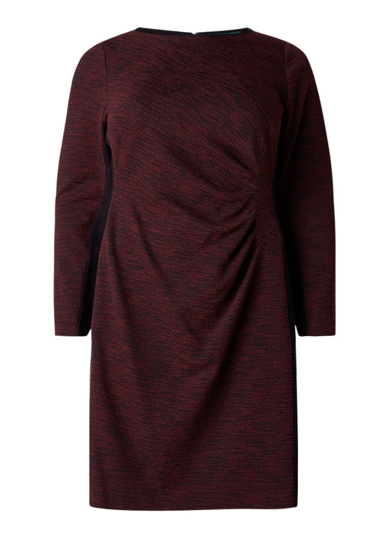 Ralph Lauren Gemêleerde kokerjurk met draperie bordeauxrood