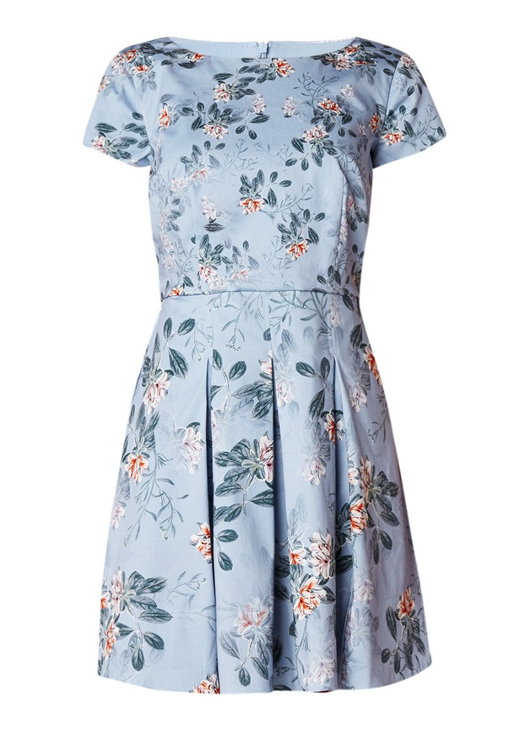 French Connection Kioa A-lijn jurk met bloemendessin lichtblauw
