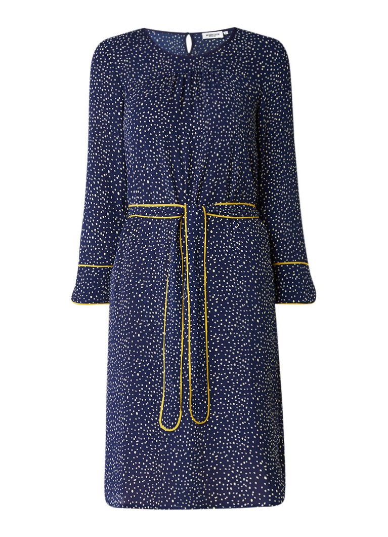 McGregor Vallarie midi-jurk met gestipt dessin donkerblauw