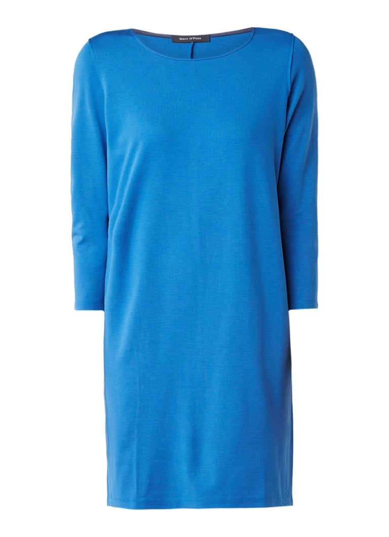 Marc O'Polo Jurk van jersey met driekwartsmouw blauw