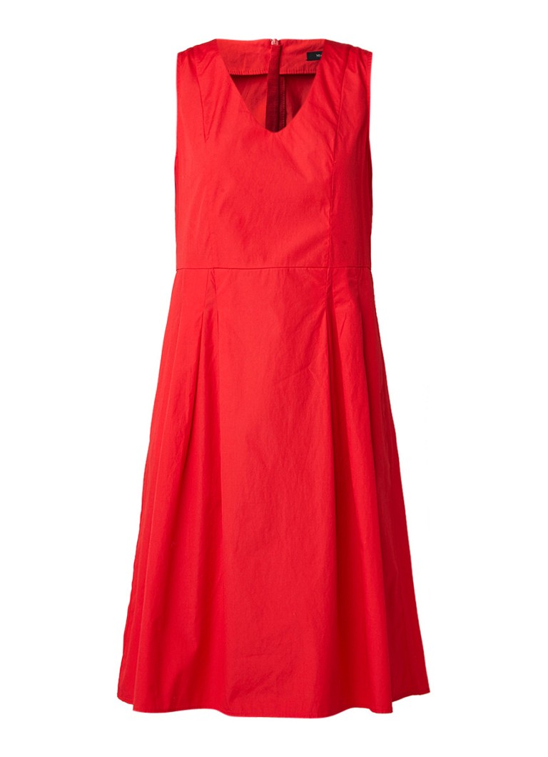 Marc O'Polo A-lijn mouwloze midi-jurk van katoen rood