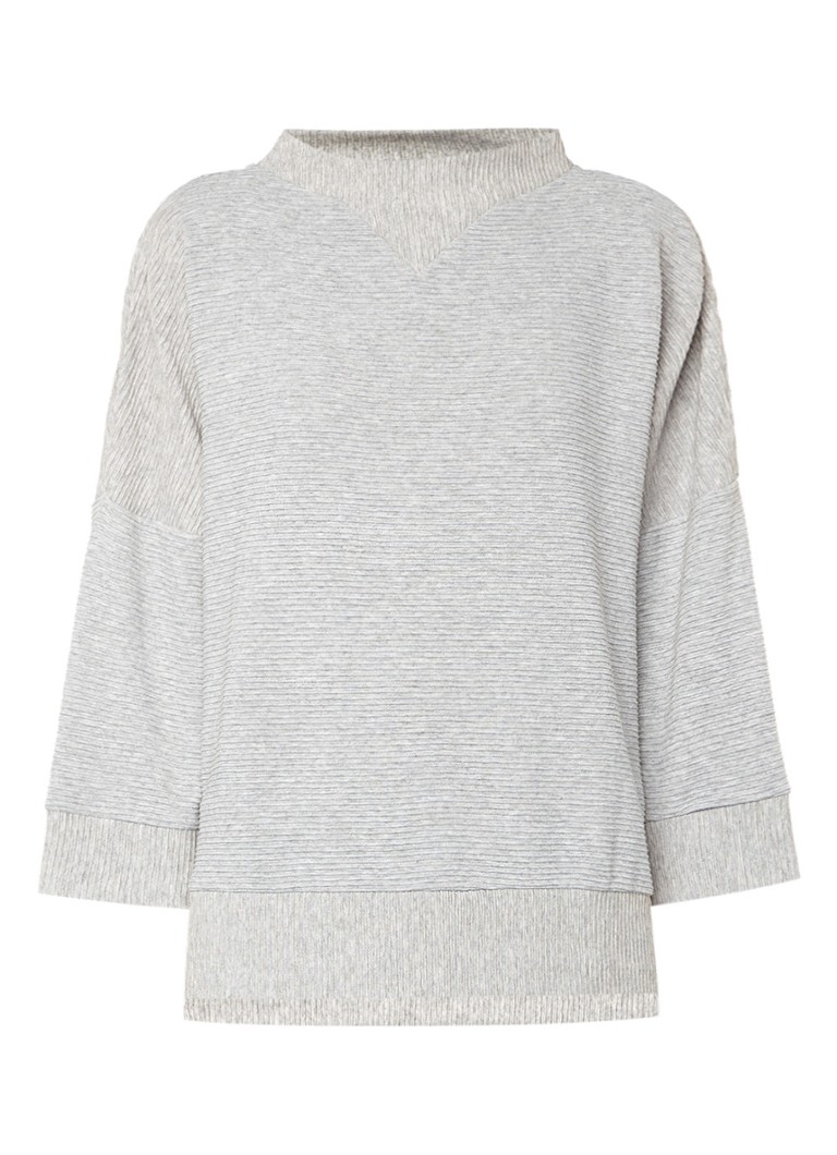 French Connection Oversized pullover met ribstructuur grijs