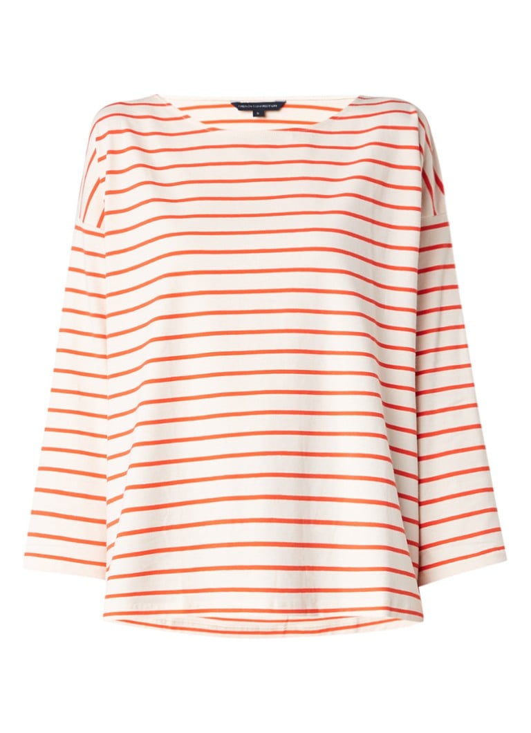 French Connection Spring relaxed fit top met streepdessin grijs