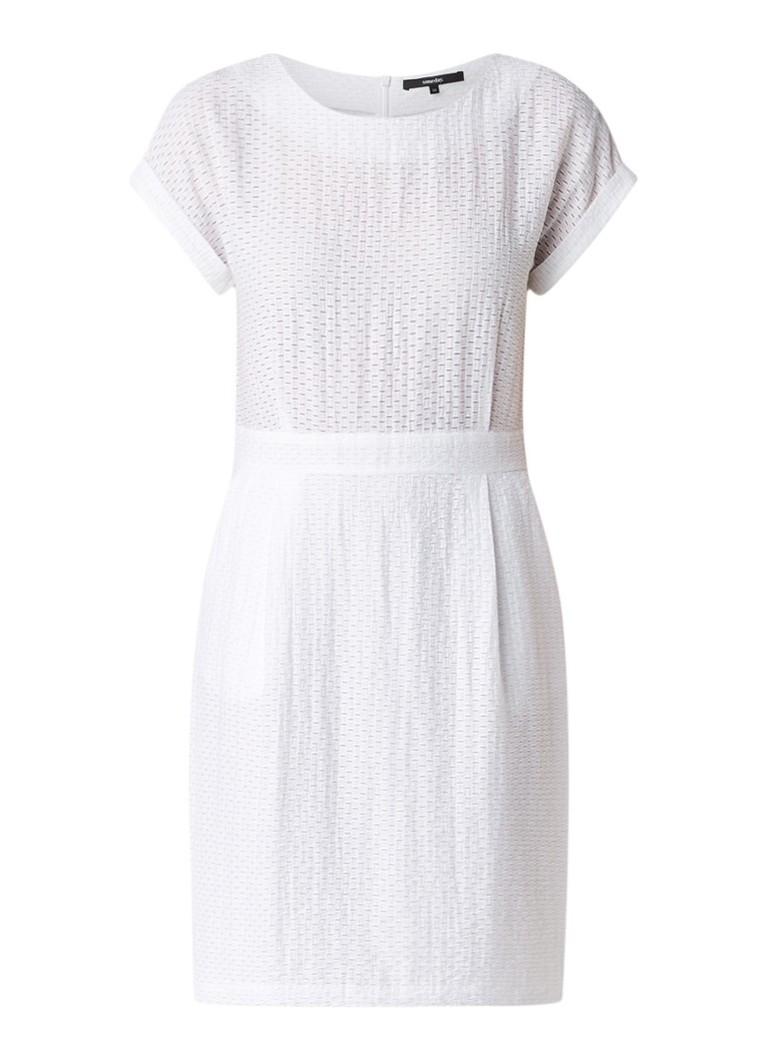 Someday Qence getailleerde jurk met ingeweven structuur wit