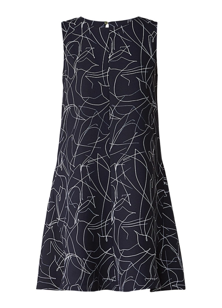 Someday Qulla A-lijn jurk met grafisch dessin donkerblauw