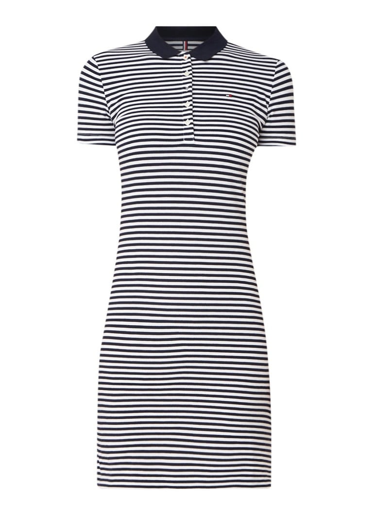 Tommy Hilfiger Chiara slim fit polojurk met streep dessin zwart