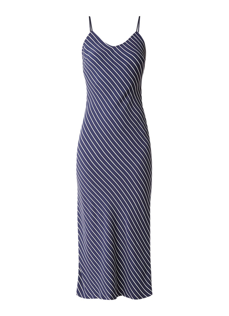 Tommy Hilfiger Nalome mouwloze midi-jurk met streepdessin donkerblauw