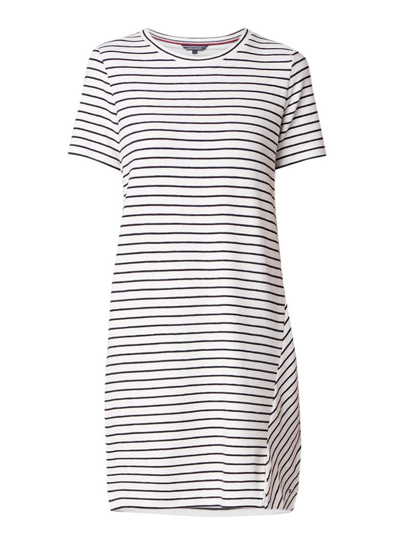 Tommy Hilfiger Brenna T-shirt jurk met ribstructuur zwart