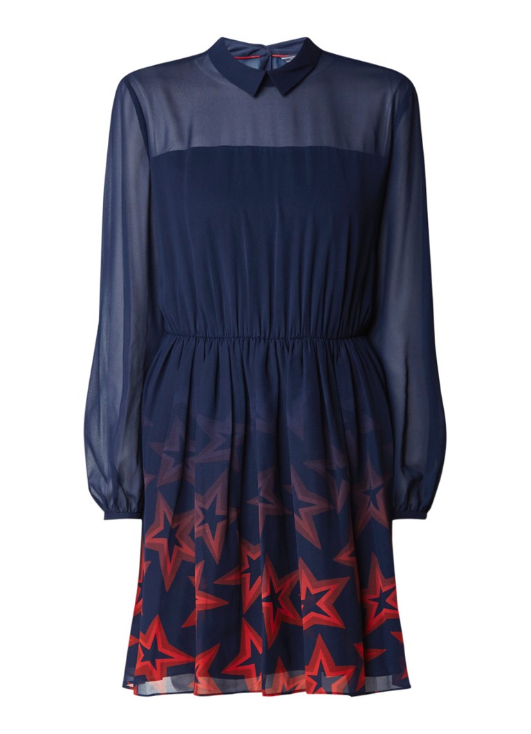 Tommy Hilfiger Nellie jurk met sterrendessin donkerblauw