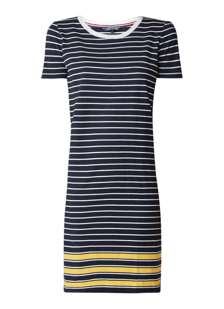 Tommy Hilfiger Diara jersey T-shirt jurk met streepdessin donkerblauw