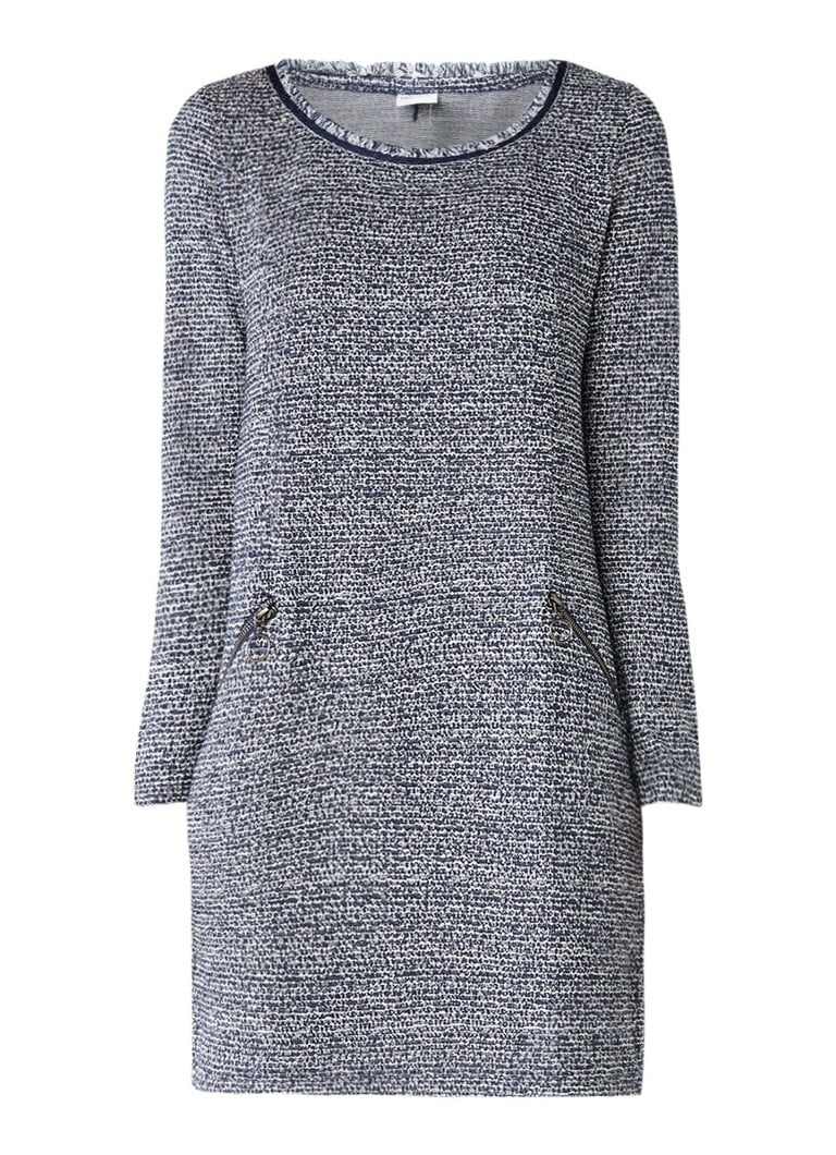 Taifun Jurk van tweed met ritszakken blauw