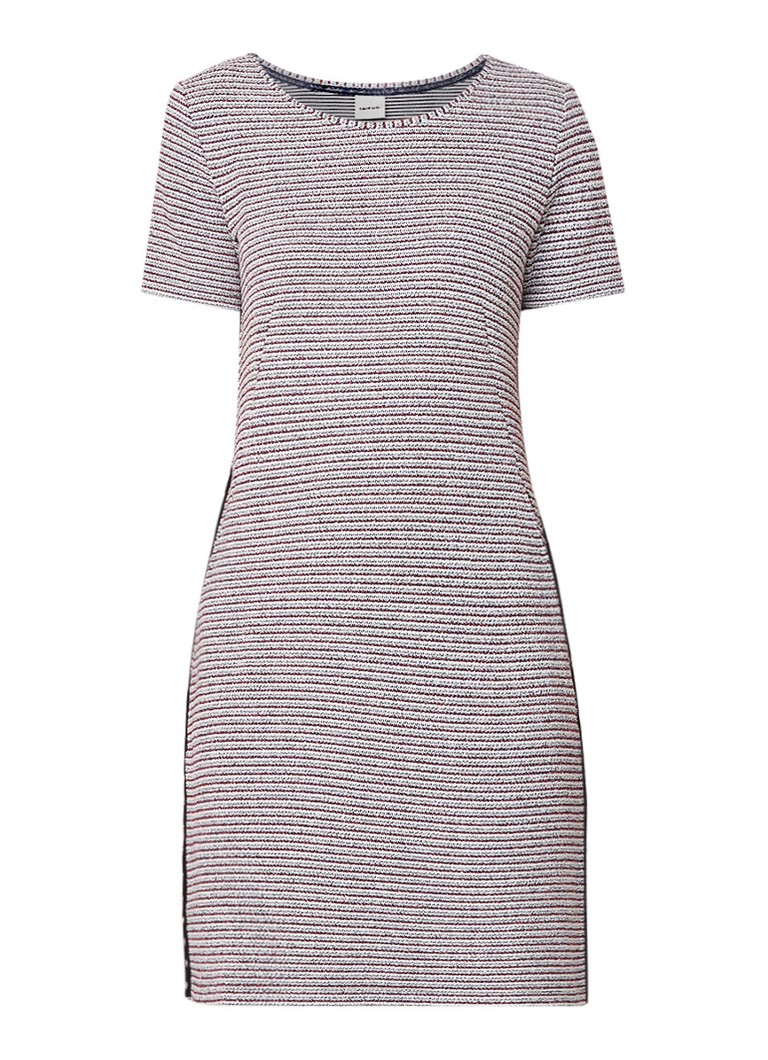 Taifun Midi-jurk van gestructureerd jersey met eyelet details paars