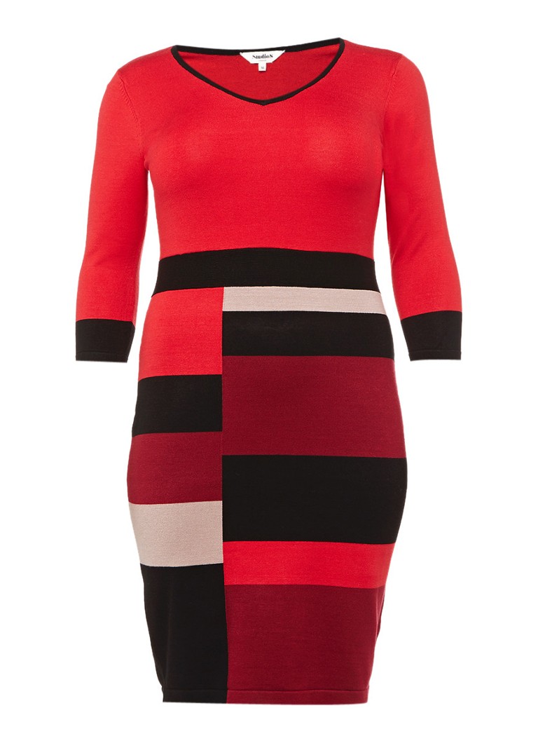 Studio 8 Carolyn jurk van jersey met colour blocking rood