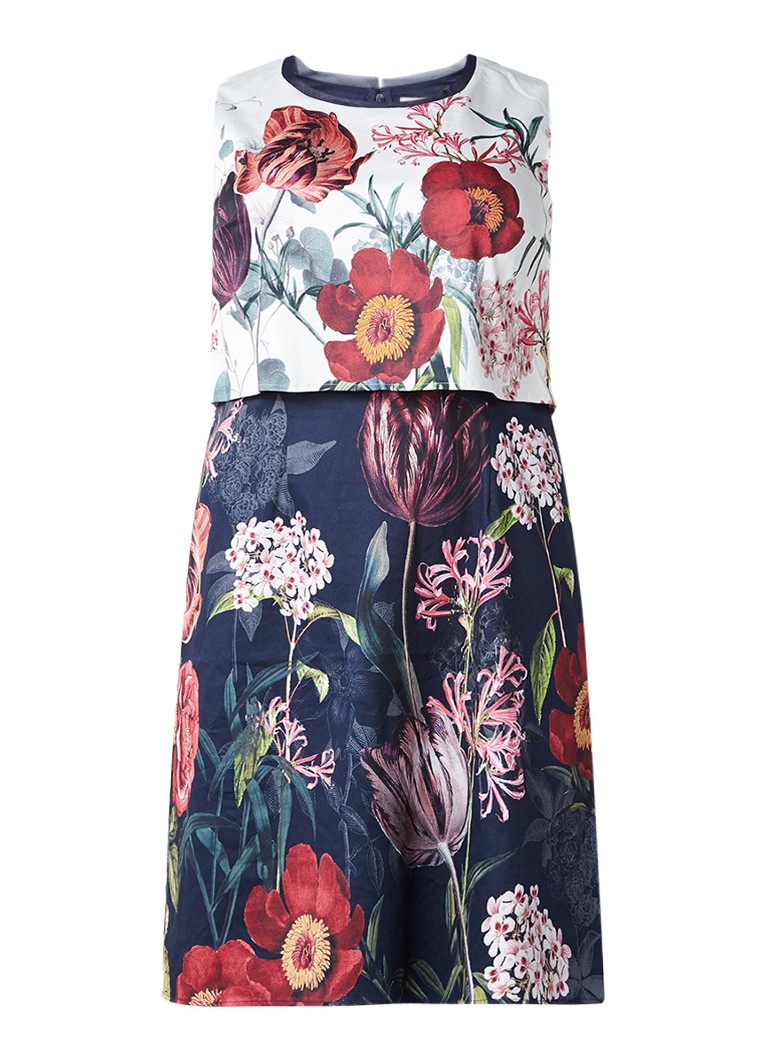 Studio 8 Sammie jurk met bloemendessin donkerblauw