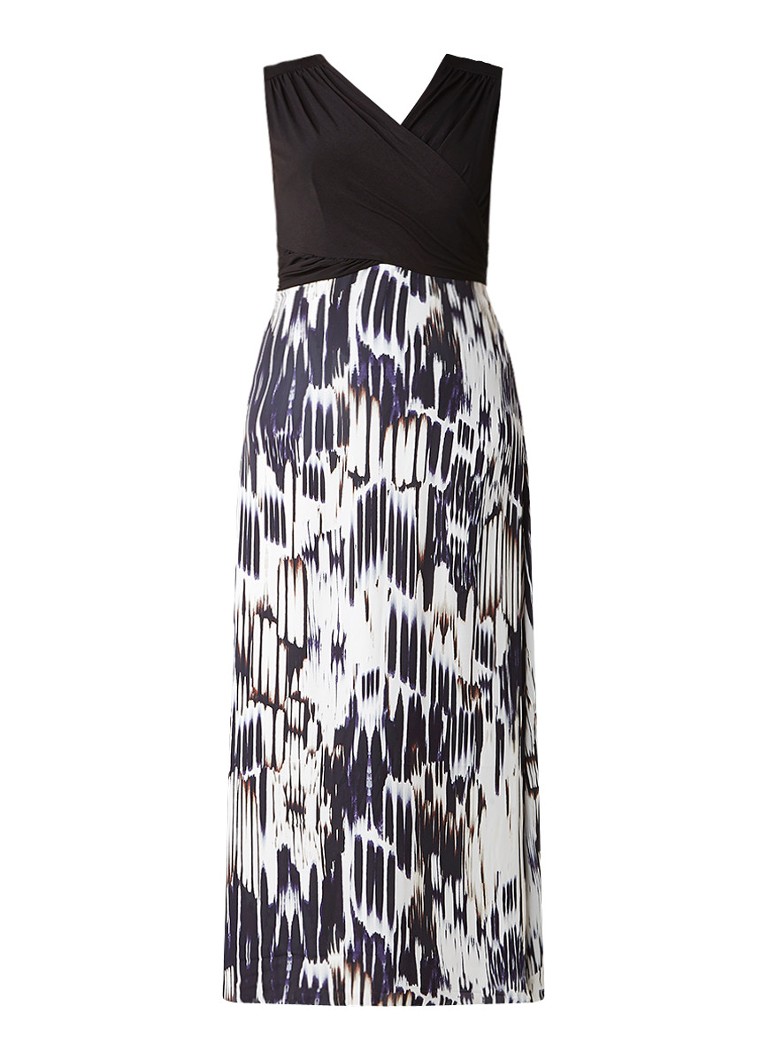 Studio 8 Federica maxi-jurk met draperie en print zwart