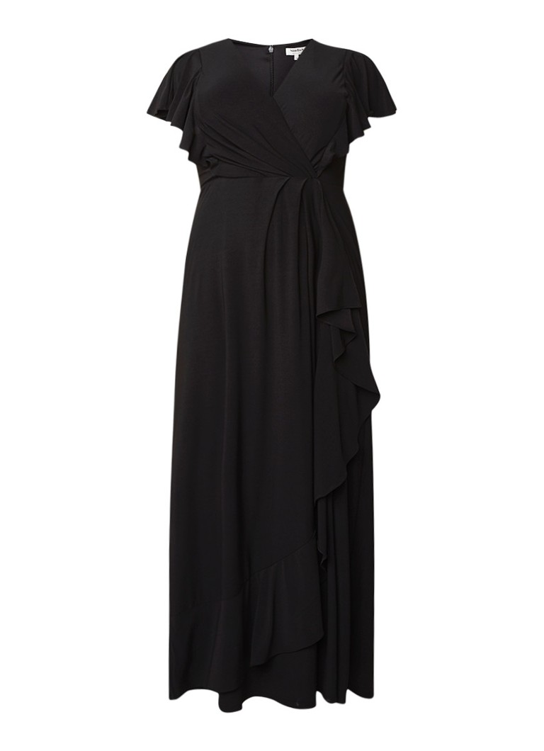 Studio 8 Camilla maxi-jurk van jersey met volants zwart