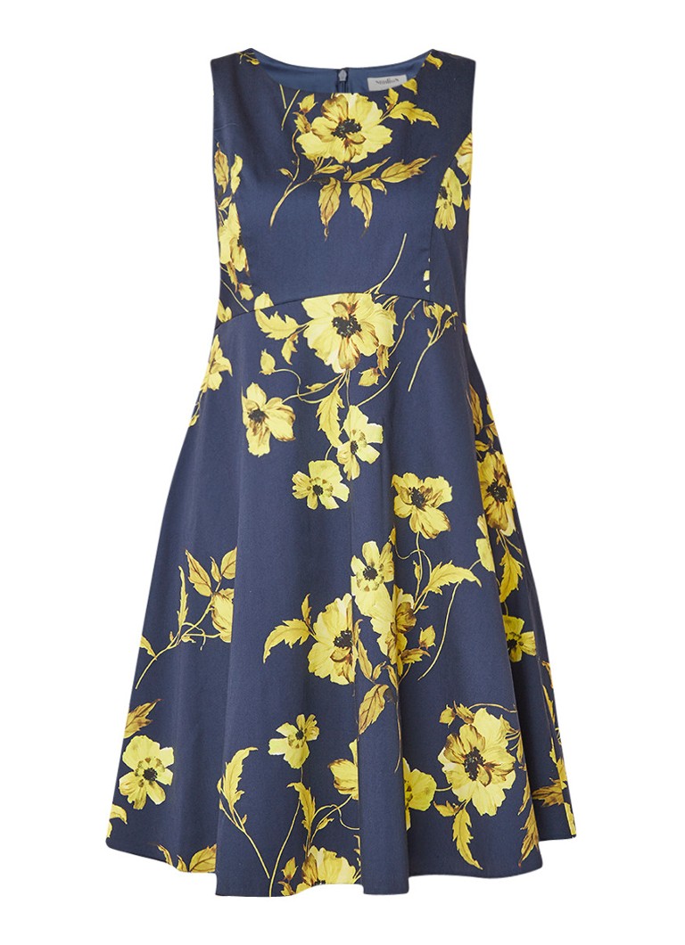 Studio 8 Charissa A-lijn jurk met bloemendessin donkerblauw