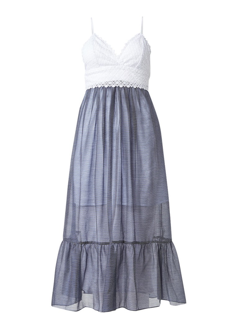 Sandro Maxi-jurk met top van kant donkerblauw