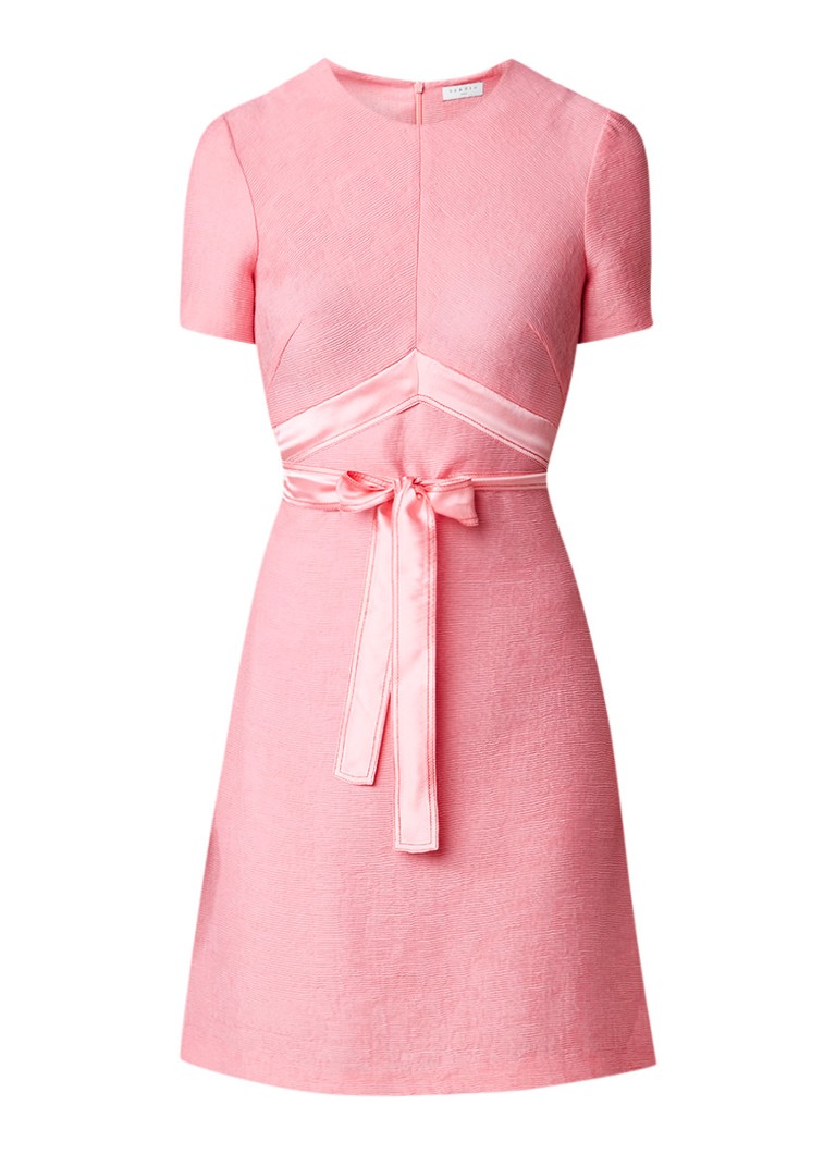 Sandro A-lijn jurk met ceintuur van zijde roze