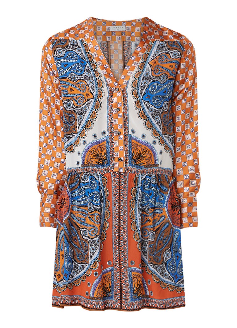 Sandro Blousejurk met paisleyprint oranje