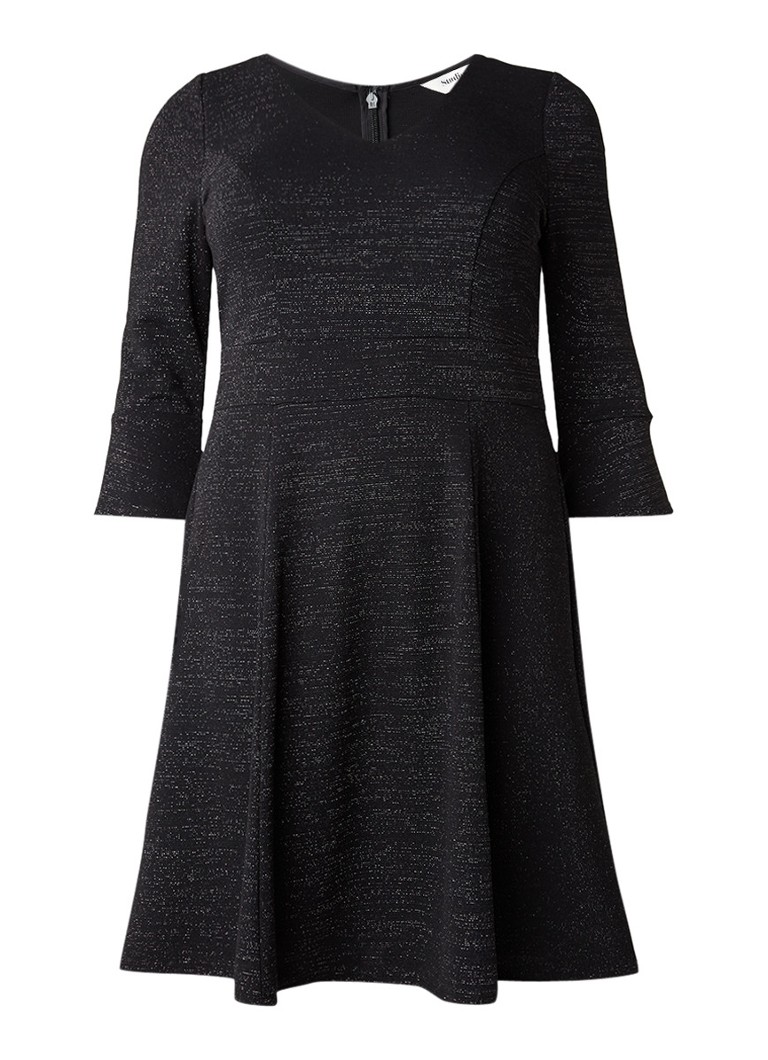 Studio 8 Rochelle A-lijn jurk met lurex zwart