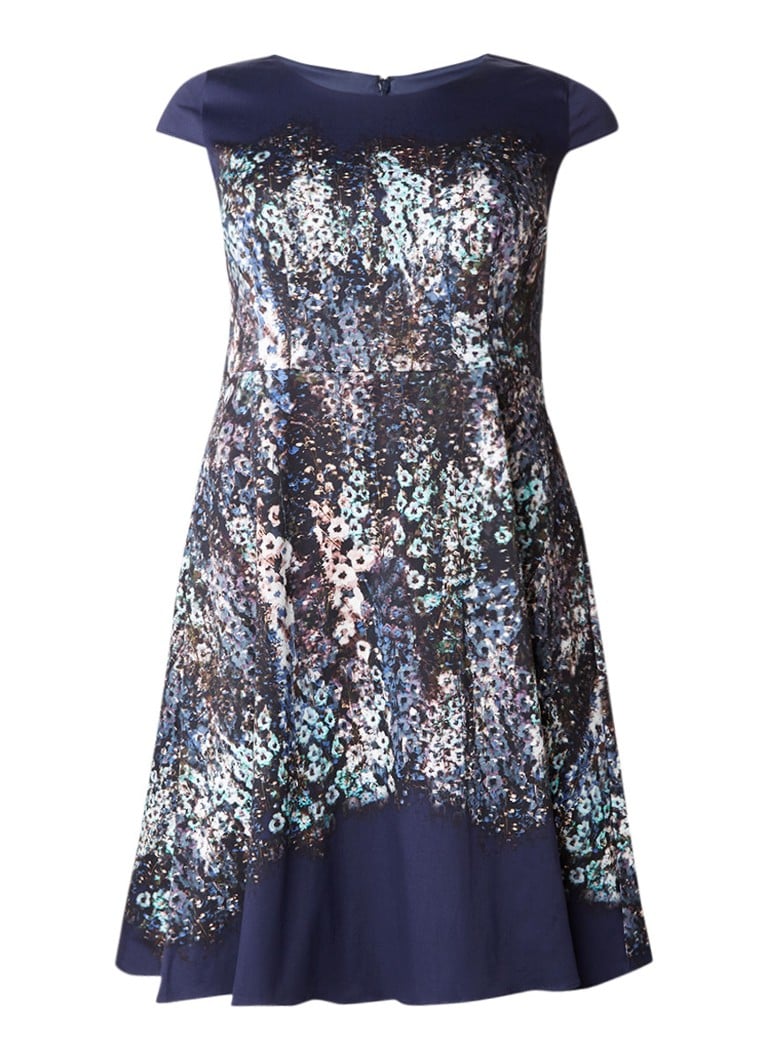 Studio 8 Marissa A-lijn jurk in katoenblend met print donkerblauw