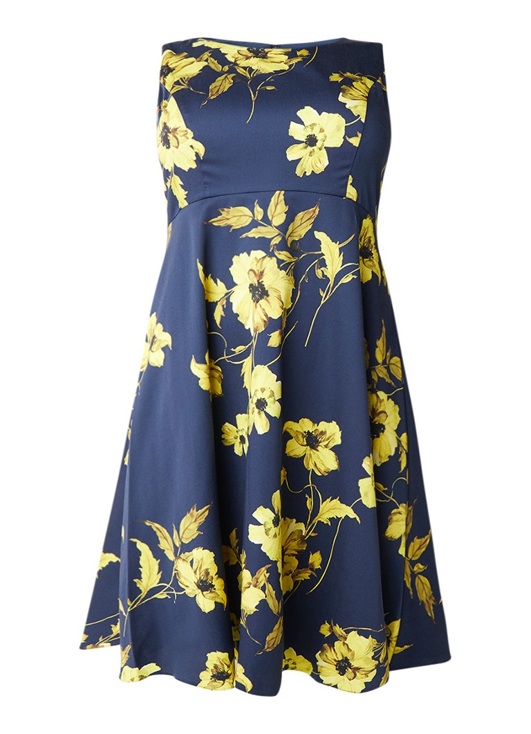 Studio 8 Charissa A-lijn jurk met bloemendessin donkerblauw