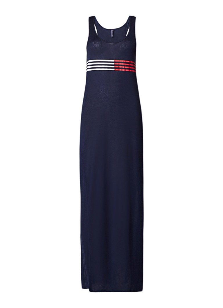 Tommy Hilfiger Maxi jurk van jersey met streepdessin donkerblauw