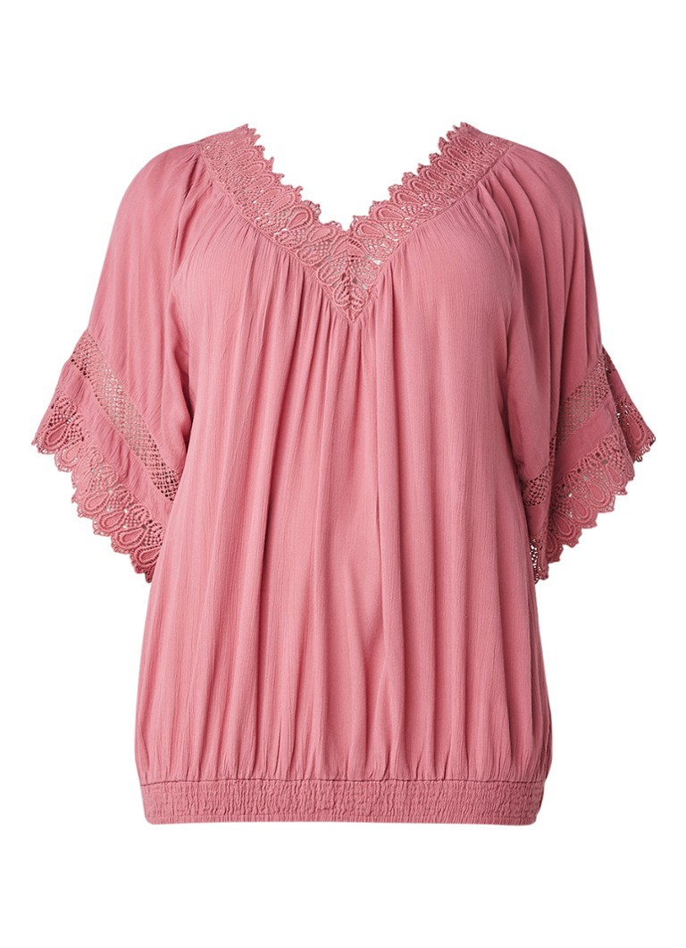 Zizzi Ibiza tuniek met broderie blauw