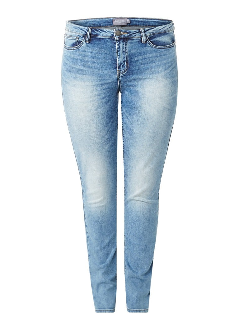 Junarose Five high rise slim fit jeans met stretch zwart