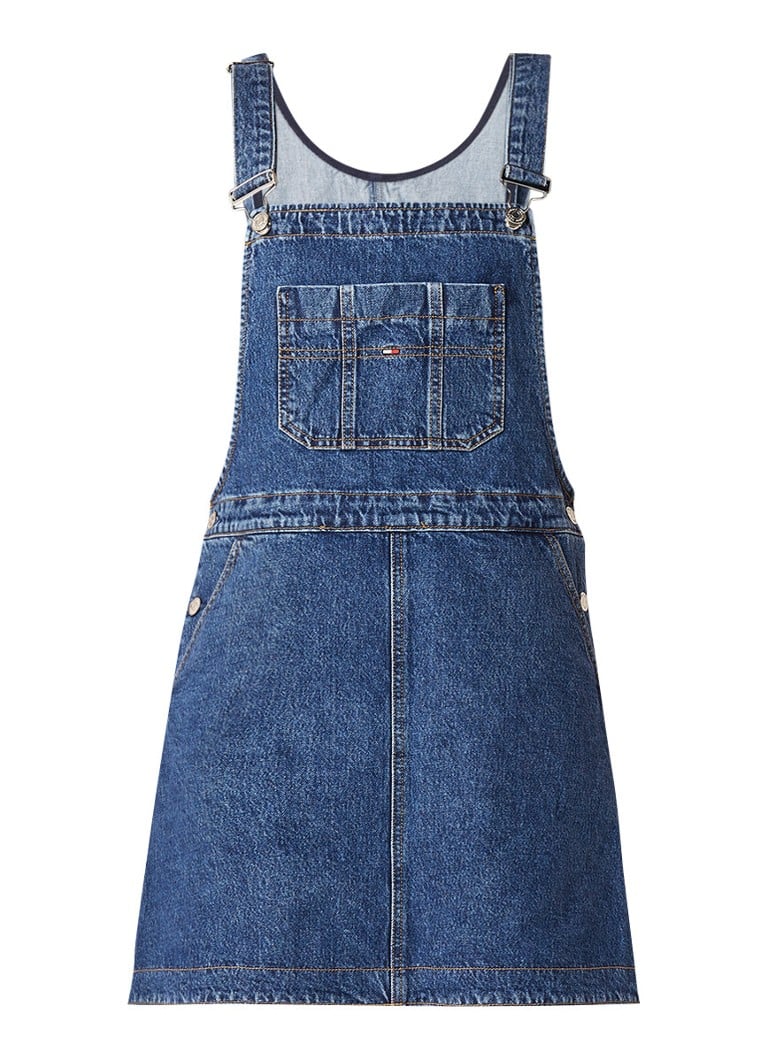 Tommy Hilfiger Overgooier van denim met steekzakken en knoopsluiting indigo