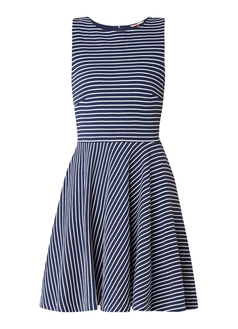 Tommy Hilfiger A-lijn jurk met streepdessin donkerblauw